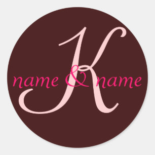 "K" monogram label - personaliseer voornamen