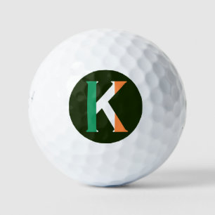 K Monogram overlay op Ierse vlag be6 gbcnt Golfballen