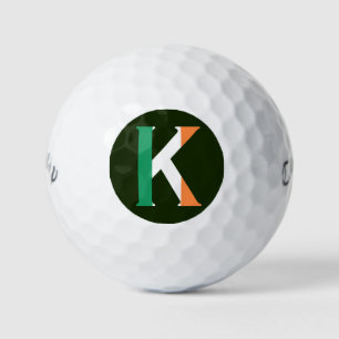 K Monogram overlay op Ierse vlag cwb gbcnt Golfballen