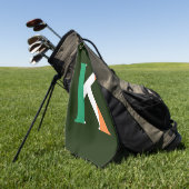 K Monogram overlay op Ierse vlag gtcnt Golfhanddoek (Groen)