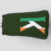 K Monogram overlay op Ierse Vlag pact Golfheadcover (Voorkant)