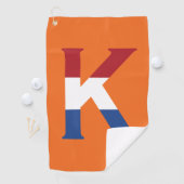 K Monogram overlay op NLD Vlag op of gtcnt Golfhanddoek (Insitu)