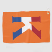 K Monogram overlay op NLD Vlag op of gtcnt Golfhanddoek (Horizontaal)