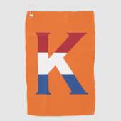 K Monogram overlay op NLD Vlag op of gtcnt Golfhanddoek (Voorkant)