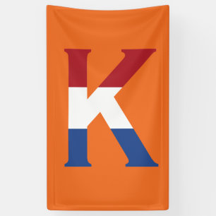 K Monogram overlay op NLD-vlag op of op rand Spandoek