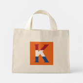 K Monogram overlay op NLD Vlag op of ttt Mini Tote Bag (Achterkant)