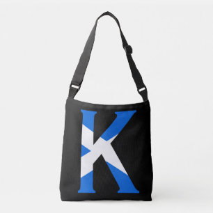 K Monogram overlay op Schotse Vlag cbbt Crossbody Tas