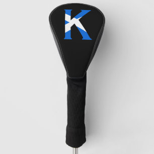 K Monogram overlay op Schotse vlag dcnt Golfheadcover