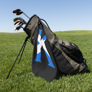 K Monogram overlay op Schotse vlag gtcnt Golfhanddoek