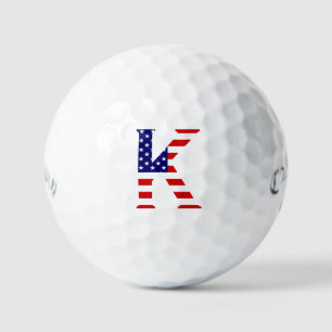 K Monogram overlay op USA Flag css gbcnt Golfballen