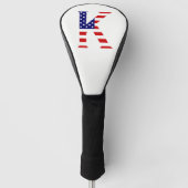 K Monogram overlay op USA Flag dcnt Golfheadcover (Voorkant)