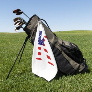 K Monogram overlay op USA Flag gtcnt Golfhanddoek