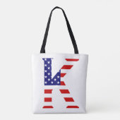 K Monogram overlay op USA Flag stint Draagtas (Achterkant)