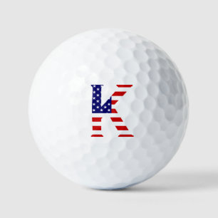 K Monogram overlay op USA Flag via gbcnt Golfballen
