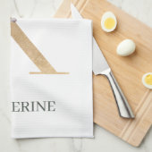 K Monogramme Floral Serviette de cuisine personnal (Quart Plié)