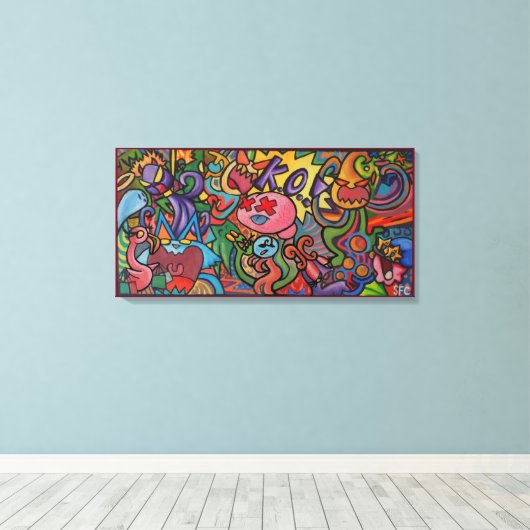 K.O. By Squid Fear City (2.5) Canvas Afdruk (Insitu (Houten vloer))