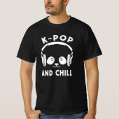 K-Pop and Chill Shirt - Cute Kawaii Panda (Voorkant)