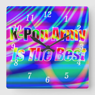 K-Pop Art Wall Clock Vierkante Klok
