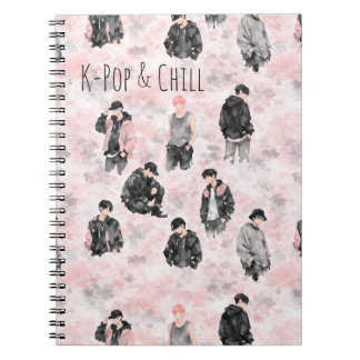 K-Pop & Chill Minimalistische Silhouette Esthetiek Notitieboek