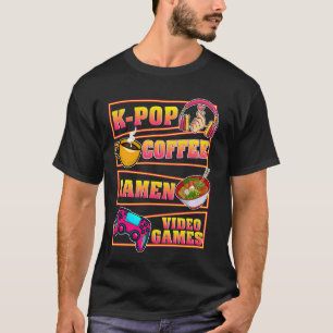 K-Pop Coffee Ramen Video Games T-shirt
