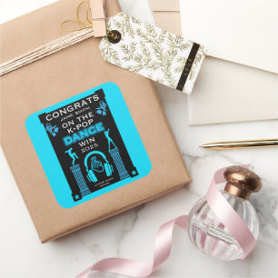 K-Pop danswedstrijd winnaar gefeliciteerd Vierkante Sticker