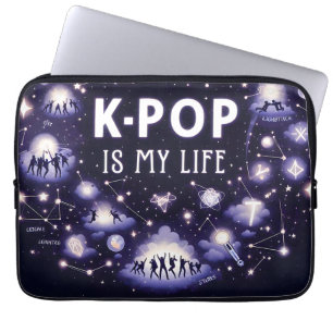 K-pop is mijn leven zwevend tussen de sterren laptop sleeve