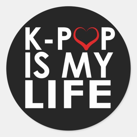 K-POP IS MIJN ♡ RONDE STICKER (Voorkant)