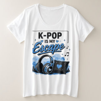 K-POP Is My Escape Headphones Grafische T-shirt