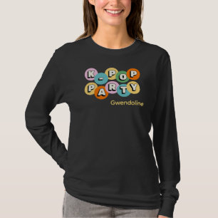 K-pop Koreaanse pop feestthema aangepaste naam T-shirt