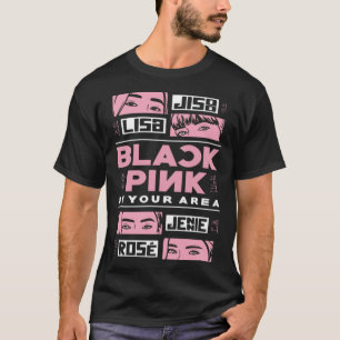 K-pop Koreaanse Pop Mode Zwarte Roze Korea K-pop T-shirt