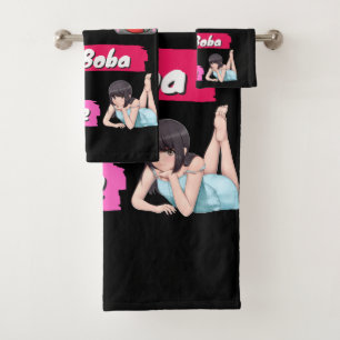 K-Pop, Ramen, Boba en Anime Pop Culture Fan Bad Handdoek