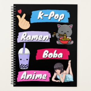 K-Pop, Ramen, Boba en Anime Pop Culture Fan Planner