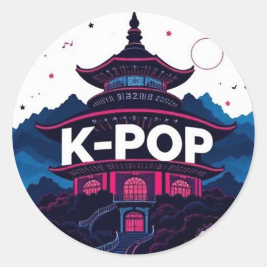 K-POP RONDE STICKER (Voorkant)