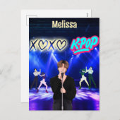 K-Pop Singer op het podium XoXo Love K-Pop Muziek  Feestdagenkaart (Voorkant / Achterkant)