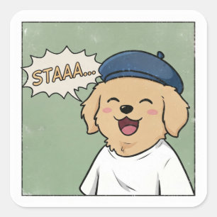 K-Pop STAAA Zwerfhond Binnenste Grappen Fandom Vierkante Sticker