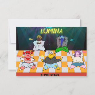 K-Pop verjaardagsuitnodiging briefkaart