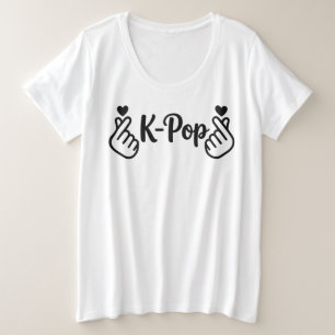 K-Pop Vingerhart Minimalistisch Grafisch T-shirt