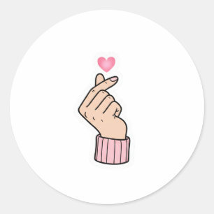 K-Pop Vingerhart - Mooie Roze Esthetische Sticker