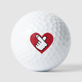 K-pop Vingerhartzwart Rood Golfballen
