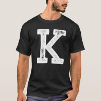 K SHIRT! T-shirt met een grote, alfabetische K op