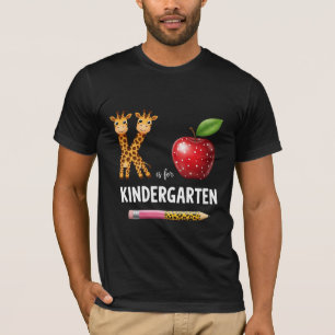 K staat voor Kleuterklasgiraffe en Appel Terug naa T-shirt