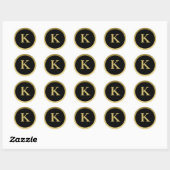 K :: Stickers Monogram K Elegant Gold et Black (Feuille)