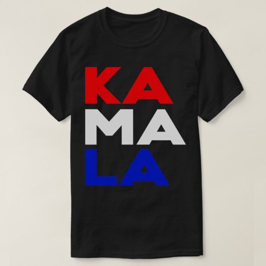 KA MA LA Kamala Rouge Bleu Bleu Vertical TShirt (Design devant)