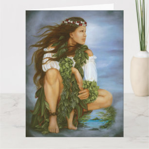 "Ka No'ono'o" painting by Lori Higgins. 8.5x11 Kaart