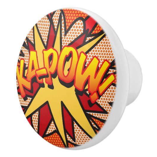 KA-POW Fun Retro Comic Book Pop Art Keramische Knop (Rechts)