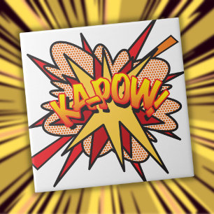 KA-POW Fun Retro Comic Book Pop Art Tegeltje