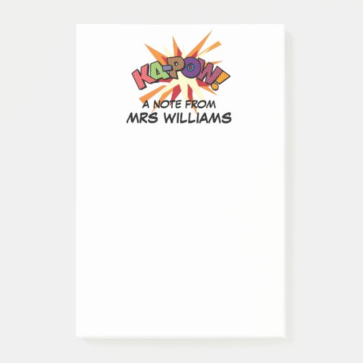 KA-POW gepersonaliseerd leuk gekleurd stripboek Post-it® Notes (Voorkant)