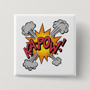 KA-POW! Grafisch stripboek Vierkante Button 5,1 Cm
