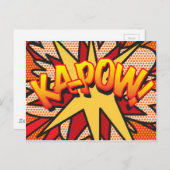 KA-POW Leuke Retro Strip Pop Art Briefkaart (Voorkant / Achterkant)