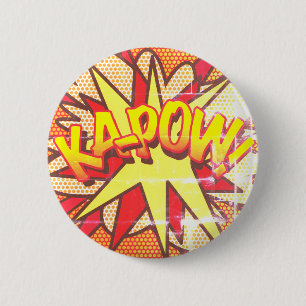 KA-POW Leuke Retro Stripboek Pop Art Ronde Button 5,7 Cm